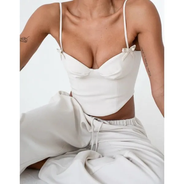 Anthropologie NWT Rumored Women Large Corset Top Coquette Vintage Quiet Luxury - Image 3