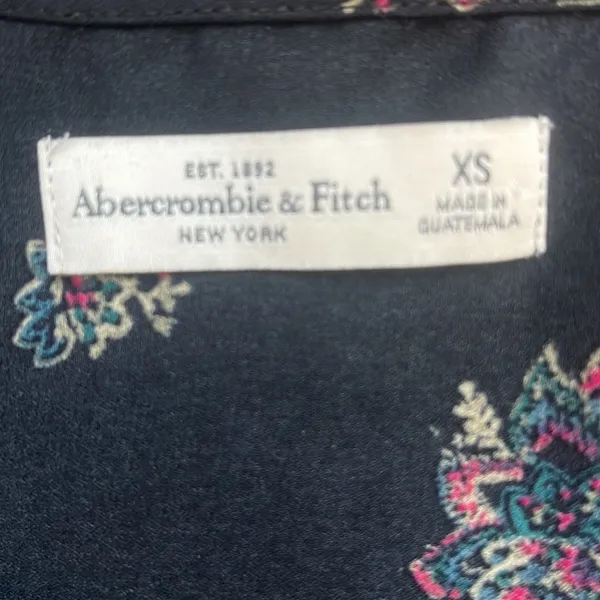 Abercrombie‎ and Fitch Floral Black Sheer Women's Blouse Size XS - Image 3