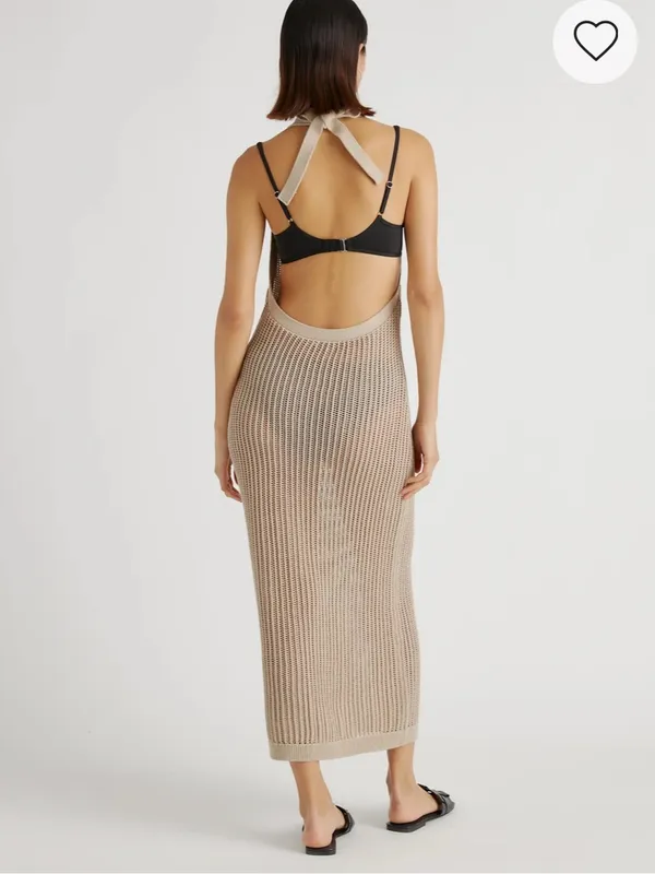 Quince 100% Organic Cotton Open-Knit Cover-Up Maxi Dress Small - Image 2