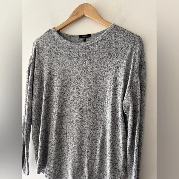 Quince Brushed Long Sleeve Lounge Tee in Heather Gray‎ - Image 3