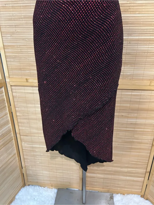 City Triangles Y2K vintage black and red glitter dress adjustable straps medium - Image 2