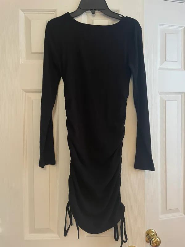 Black Long Sleeve Bodycon Mini Dress - Image 5
