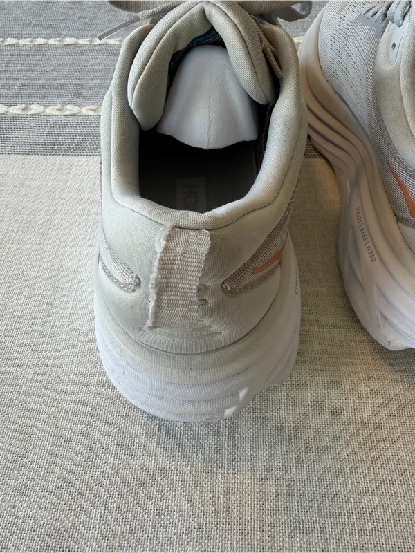 Hoka Bondi 8 Running Shoes Grey Peach Women’s Size 9 - Image 6
