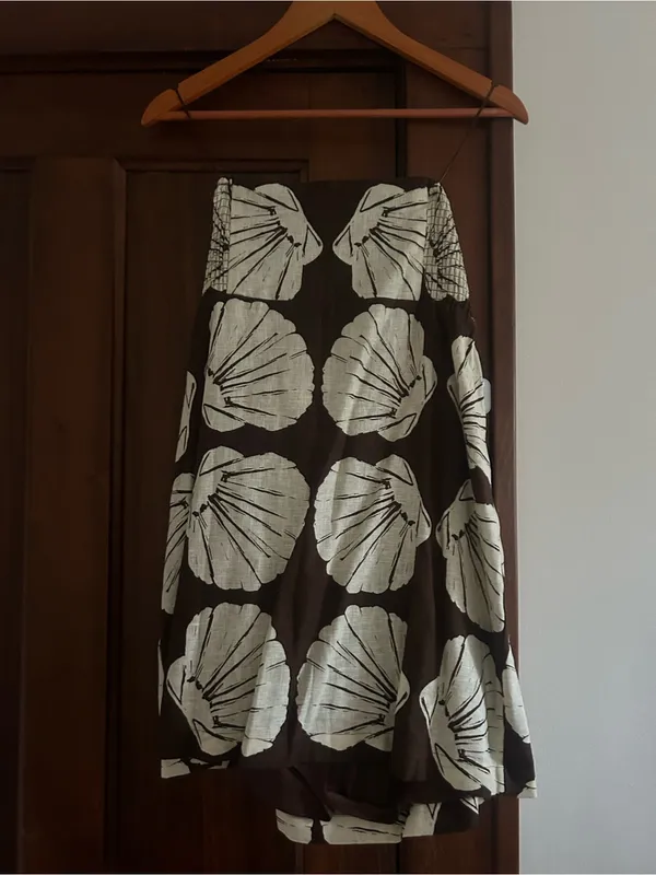 Abercrombie & Fitch Scarlett Linen Strapless Dress Skort Shell Print NWT Large - Image 7
