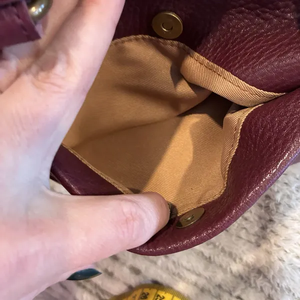 The Sak Wine Pebbled Leather Crossbody With Top Handles Purse Butter Soft EUC - Image 8