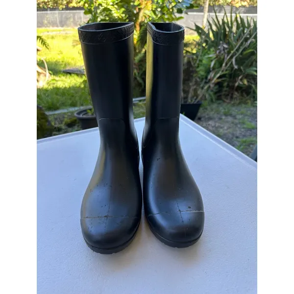 UGG Women's Sienna Matte Black Waterproof Mid-Calf Pull On Rubber Rainboots 7.5 - Image 2