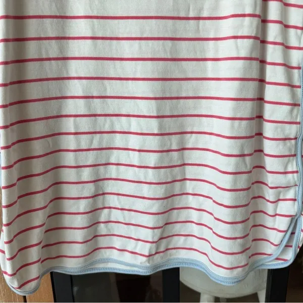 LAKE Pajamas short sleeve tee sorbet blue trim barbie pink stripes tshirt pima - Image 5