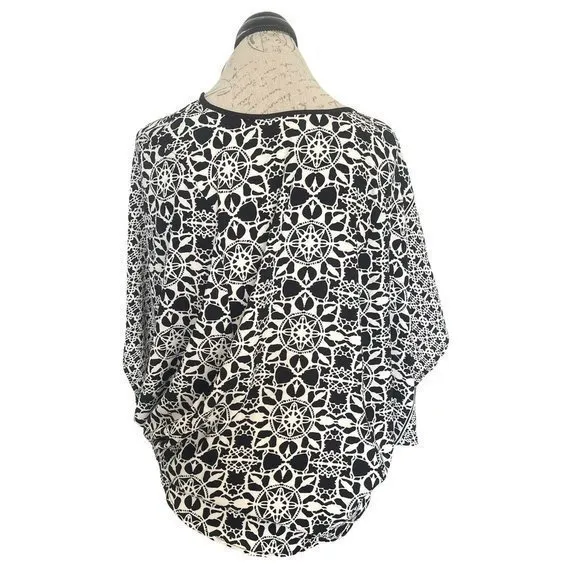 Lovestitch Womens Print Blouse Top Butterfly Short Sleeve Sz Small Box Boho Chic - Image 3