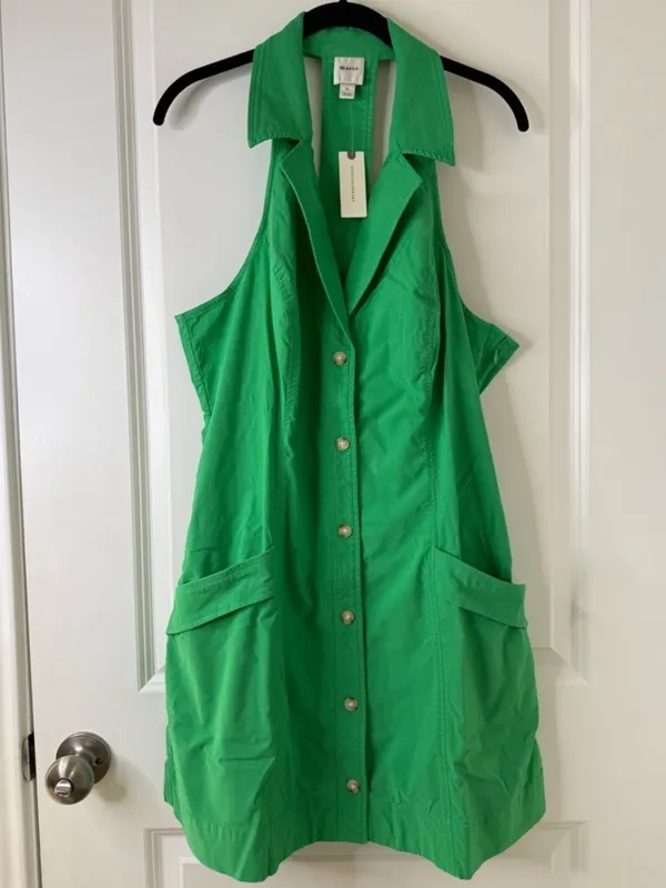 NWT Anthropologie The Amelia Collared Mini Dress by Maeve Green Sz XL - Image 8
