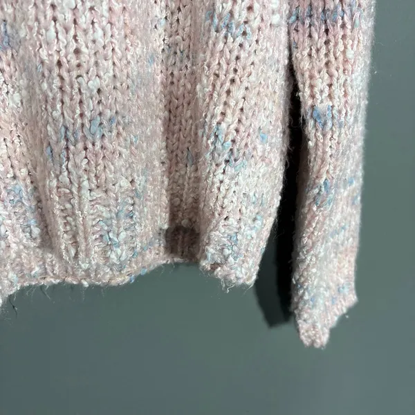 Nuovo Industriale Pink Chunky Knit Vintage Sweater - Size Medium - 1980's Pastel - Image 3