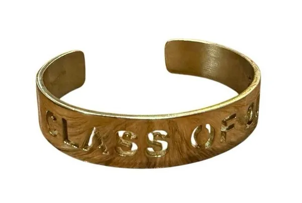 Rustic Cuff Gold-Tone Class of 2016 Cut-Out Cuff Bracelet Grad Gift Preowned - Image 15