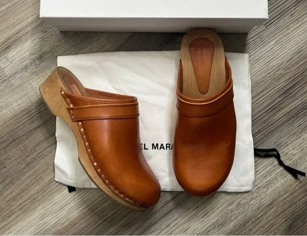 Isabel Marant Thalie Classic Clogs Shoes Natural Studded size 35 - Image 4