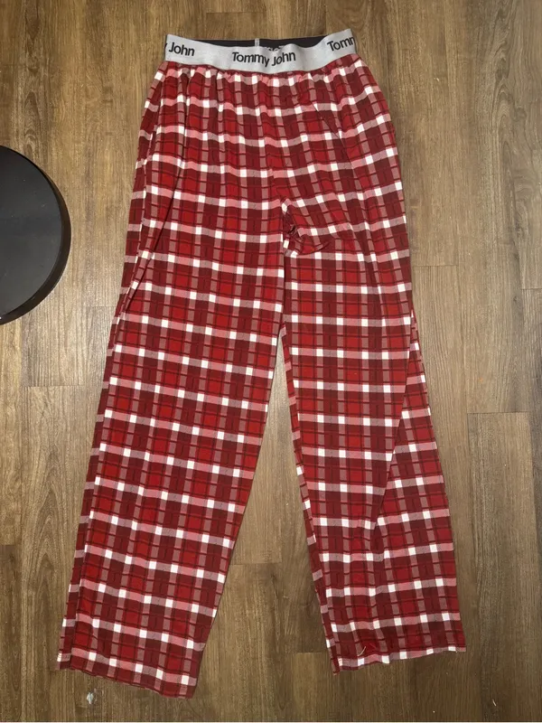 Tommy John Red & White Plaid Lounge Pajama Pants - Image 2