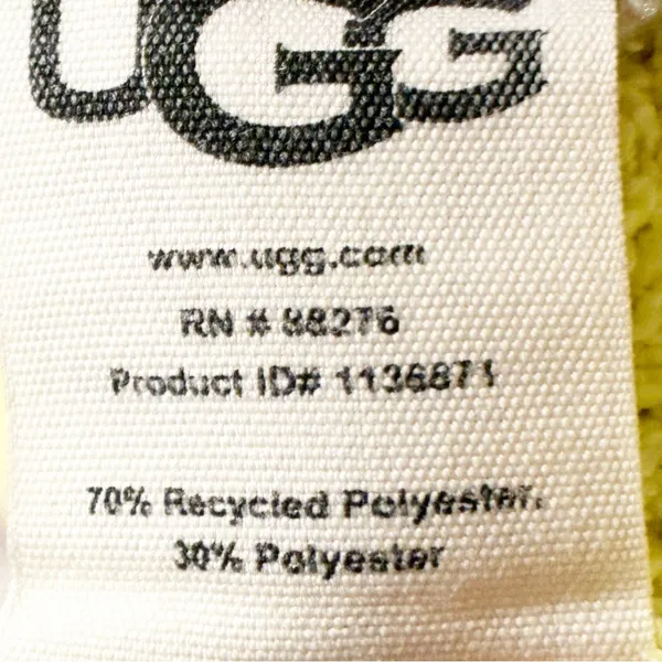 UGG Yellow Fleece Hana Full Zip Hooded Sweatshirt Size Medium - Image 4