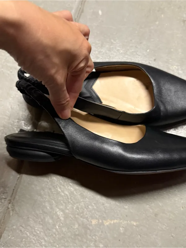 Franco Sarto Briella Black Leather Slingback Flats Size 6 - Image 4