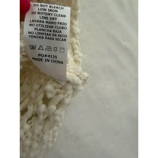 Bluivy‎ Young Contemporary Ivory Crochet Knit Short Sleeve Sweater Top T02318 M - Image 4