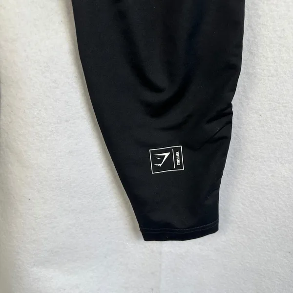 Gymshark Black Joggers Athletic Track Pants White Piping Logo‎ Womens Small - Image 7