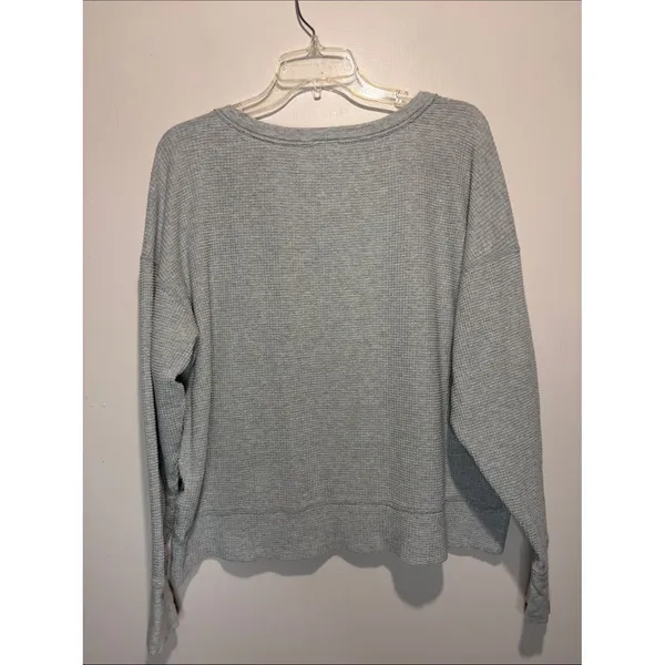 Offline By Aerie Long Sleeve Waffleknit Oversized Top Thumb Holes Size Small - Image 2
