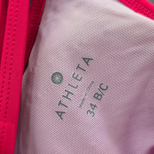 Athleta Pink Floral‎ Scrunch Tie Padded Swimwear Tankini Tank Top Medium 34 B/C - Image 6