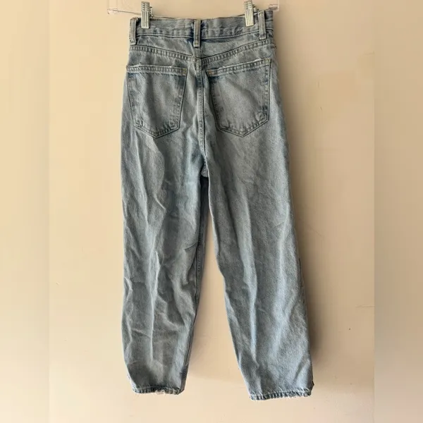 ZARA Baggy Straight Leg‎ Light Wash Jeans High Waisted - Image 5