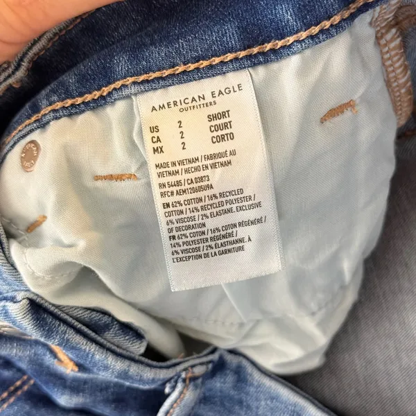 American Eagle Curvy High-Rise Skinny Kick Jeans Womens 2 Short Blue - Image 9