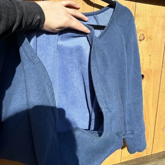 UGG Scoop Neck Mini Blue Fleece Dress Size Medium Warm 3/4‎ Sleeve Winter Fall - Image 5
