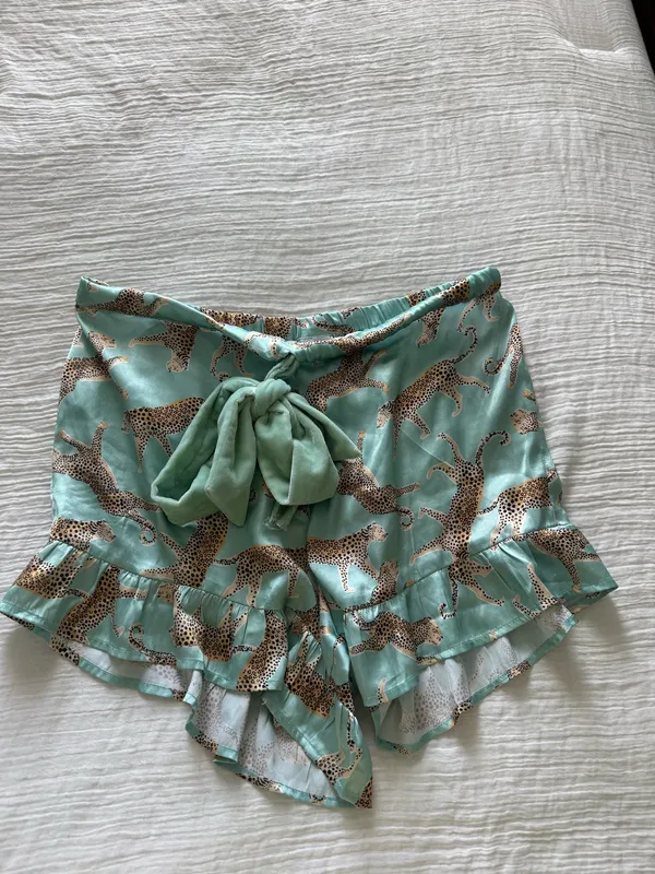 Teal and Cheetah Pajamas Set Green Size XS - Image 5