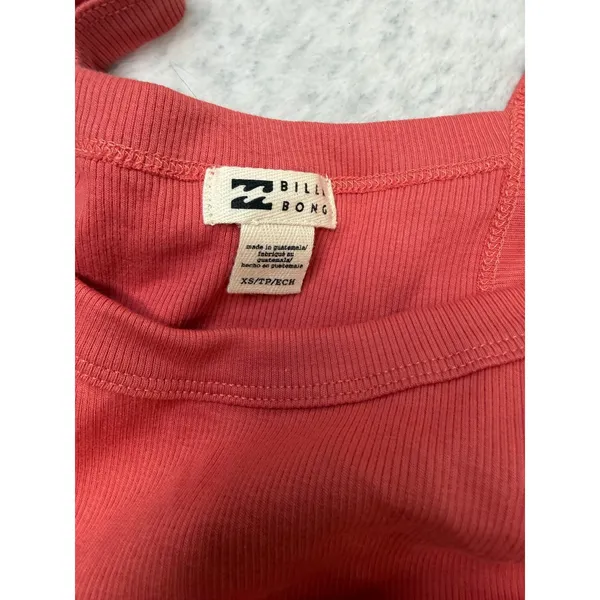 Billabong Ribbed Tank Top Coral Red Sleeveless Scoop Neck XS 24B022506 NWOT - Image 5