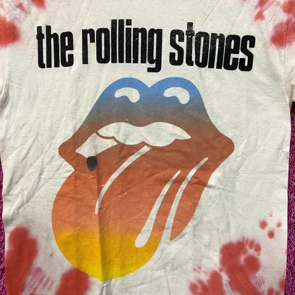 The Rolling Stones Sunset Rock Distressed Tie Dye Tshirt size Small - Image 2