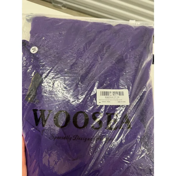 WOOSEA Purple Mermaid Ruffle Bodycon Evening Gown Split Maxi Dress Medium - Image 5