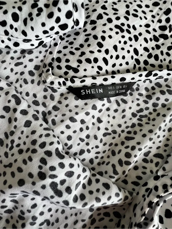 SHEIN Black & White Polka Dot A-Line Maxi Skirt - Image 4