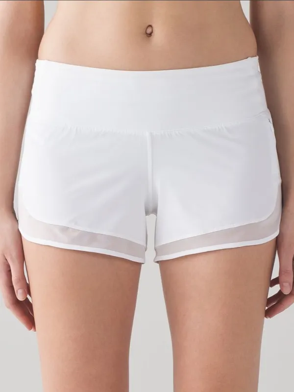 Lululemon Mind Over Miles Short White Size 6 Preppy Coastal Low Rise Workout - Image 2