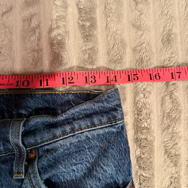 Levis Ribcage Straight Ankle Jeans 29 Medium Wash Button Fly Raw Hem High Rise - Image 5