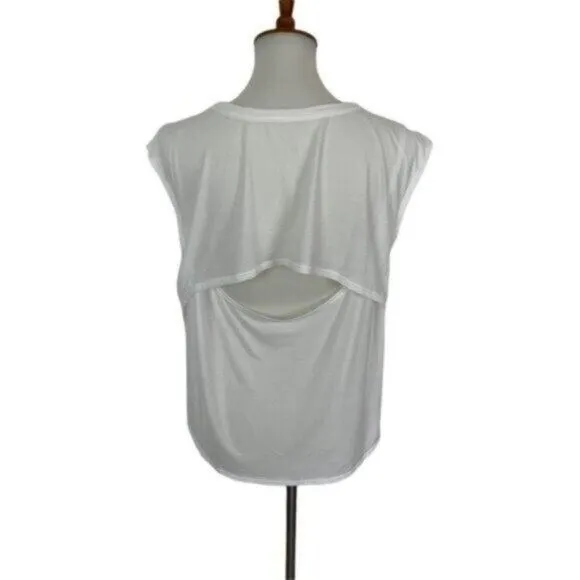 Under Armour Tank Top Medium White Activewear Gym Running Athleisure - Image 4