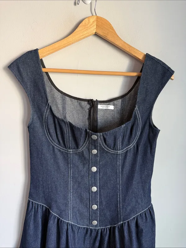 Peppermayo Isabella Denim Bustier Dress - Indigo 6 - Image 6
