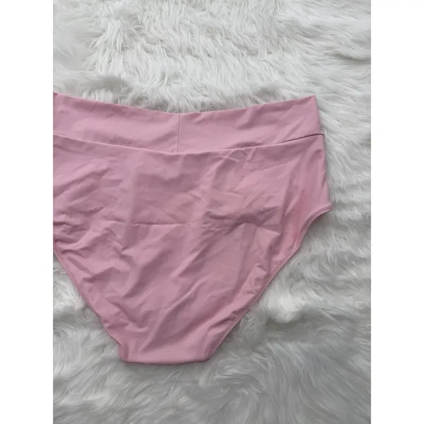 Aerie High Rise Full Coverage Crossover Bikini Bottom Bloom Size XXL - Image 6