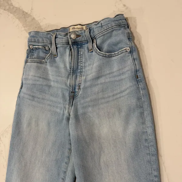 Madewell The Perfect Vintage Straight Denim Jeans Women’s 25 Danny Wash Knee Rip - Image 8