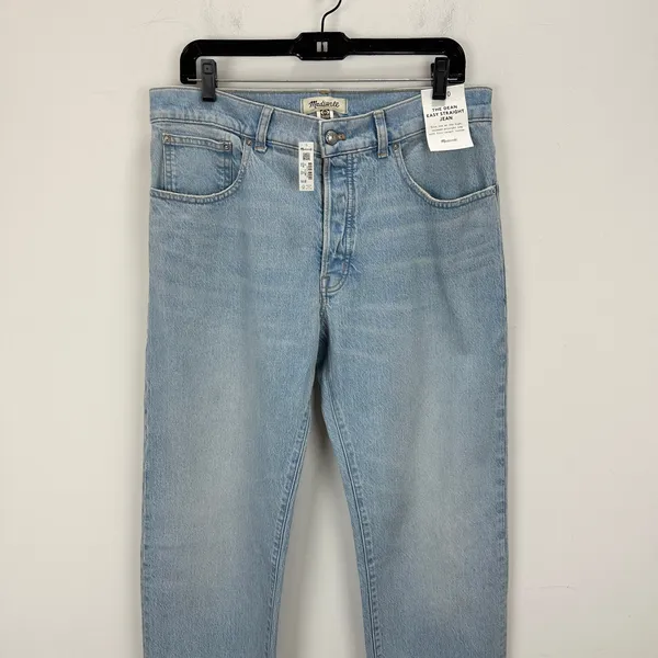 Madewell The Dean Easy Straight Foster Wash Light Blue Comfort Stretch US 30 NWT - Image 8