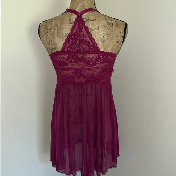 Chic Purple Halter Lingerie Size XL - Image 3