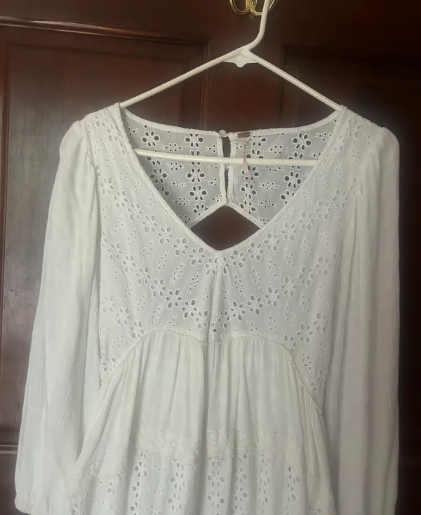 Free People White Lace Midi Dress - Image 3