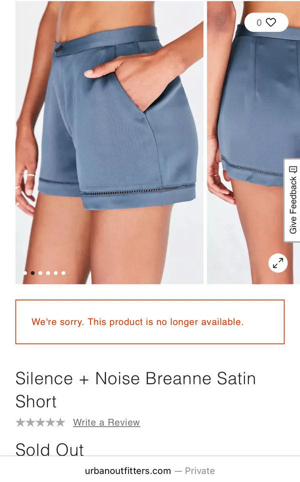 Silence + Noise Blue Gray Breanne Satin Short - Image 3