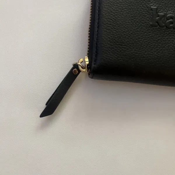 Kate Spade Neda Larchmont Avenue Pebble Leather Embossed Logo Black Wallet - Image 4