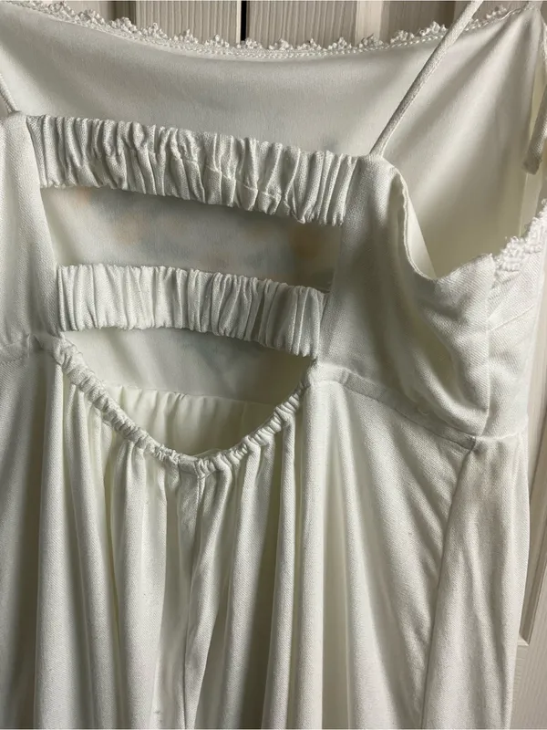 Kirious‎ White Floral Embroidered Tie-Shoulder Maxi Dress Size Medium - Image 5