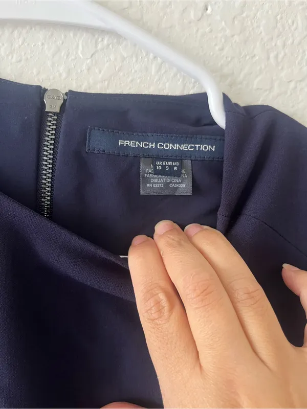 French Connection Sheath Blue Modern Navy‎ Blue Dress NWT Sz 6 - Image 4