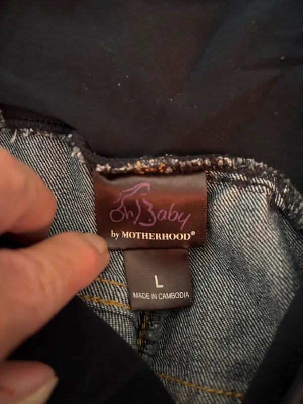 Motherhood Dark Blue Straight-Leg Maternity Jeans with Black Waist Panel - Image 2