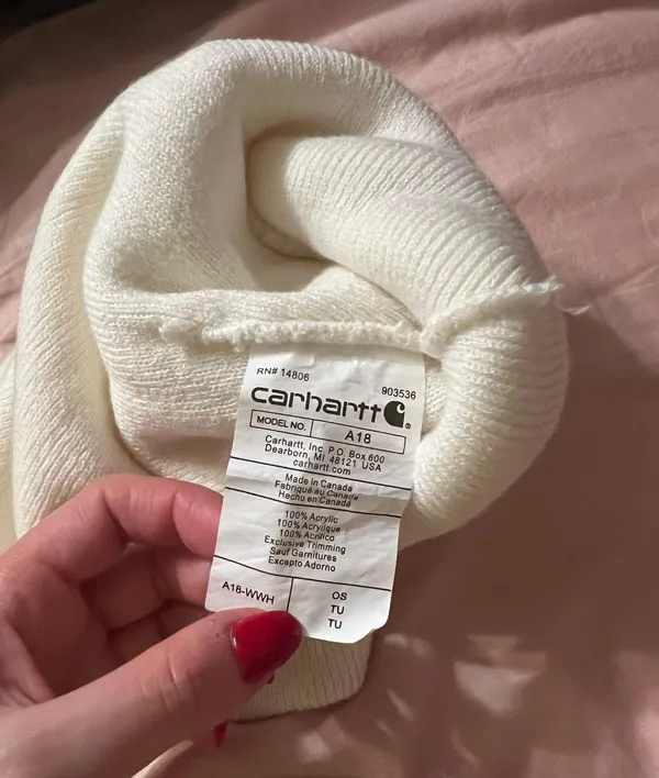 Carhartt Off White Beanie - Image 3