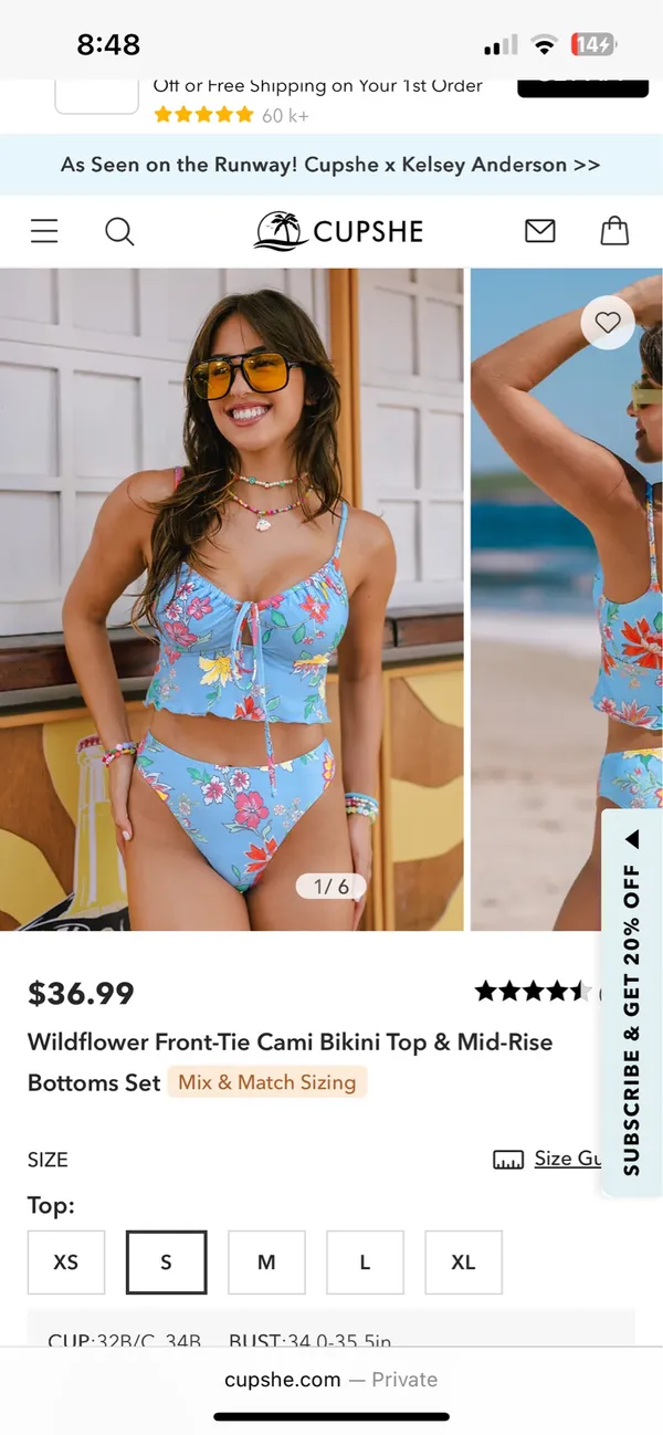 Cupshe Bikini Set Floral - Image 4