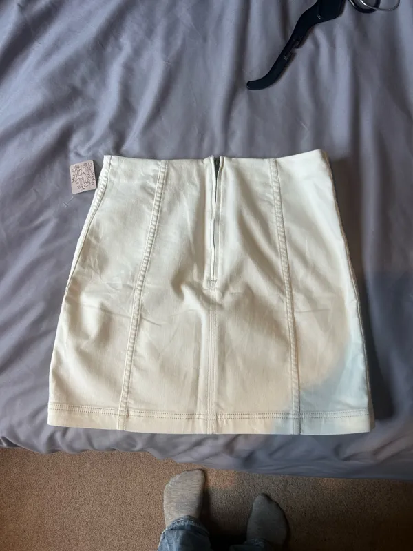 Free People White Denim Skirt - Image 4