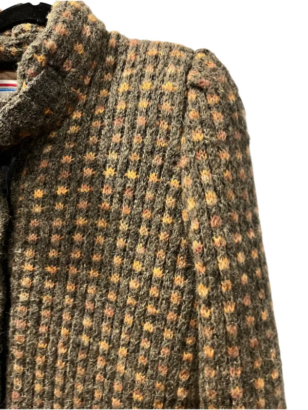 Vtg 80s Outer-Scene Quilted Knit Parka Jacket GrandmaCore Earthy Oversized Large - Image 4