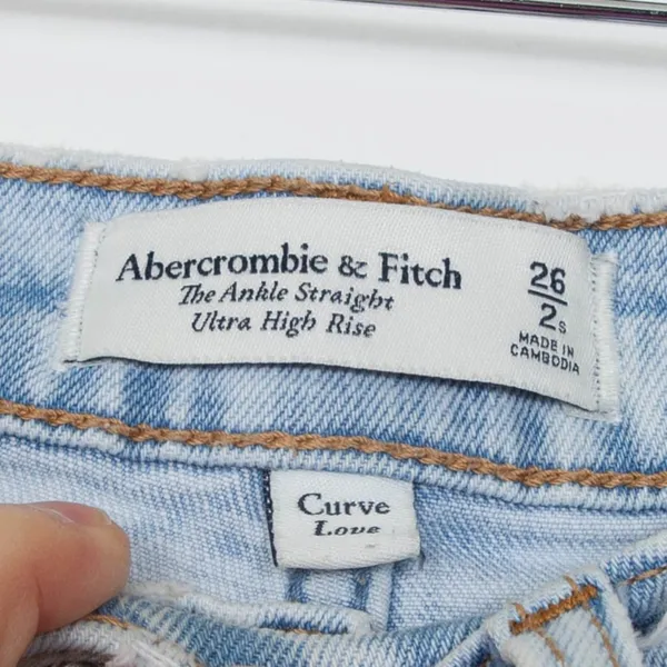 Abercrombie & Fitch The Ankle Straight‎ Ultra High Rise Curve Love Destroy Jeans - Image 3